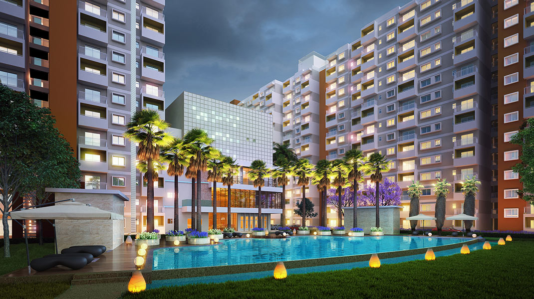 Swimming Pool Night View