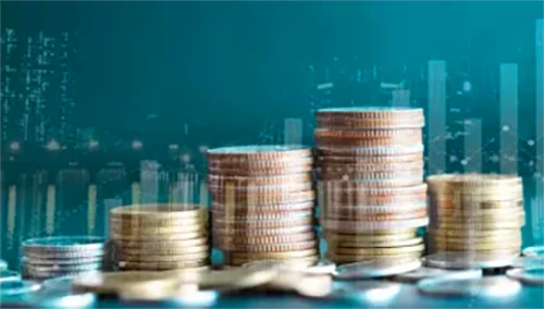 Stacks of coins representing financial growth